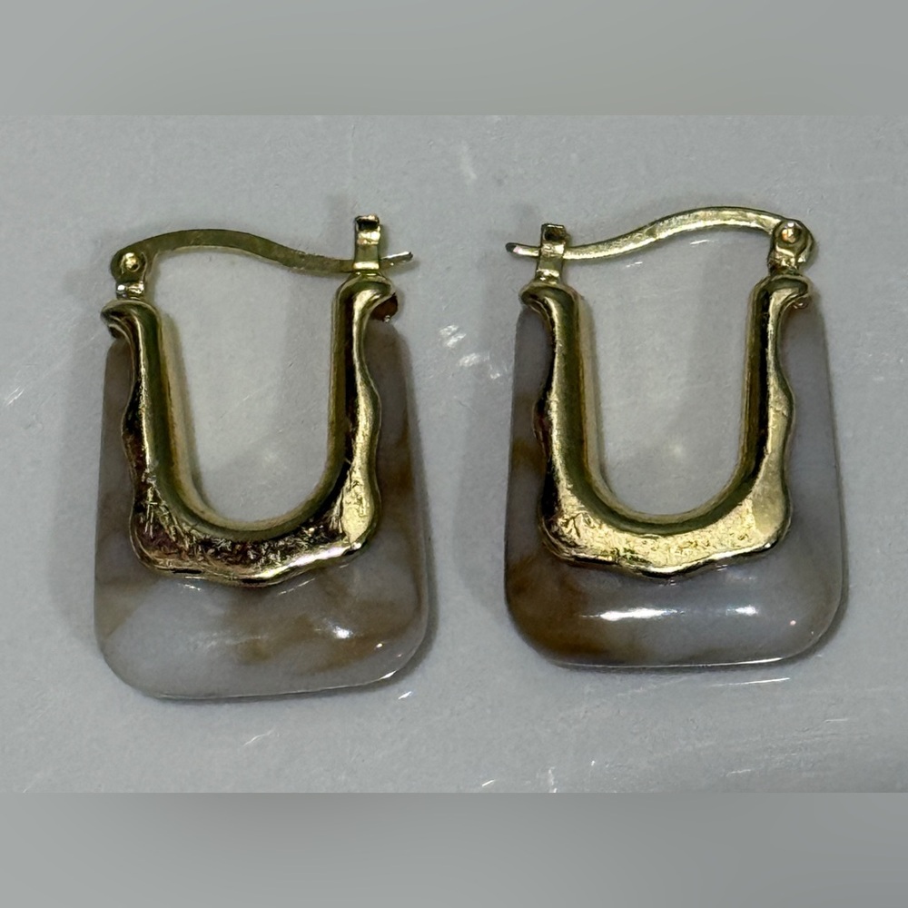 Marble effect earrings costume jewlery